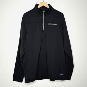 Bills Khakis Mens Quarter Zip Thermal Sweater XXL Black Polyester Outdoors‎